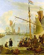 Ludolf Backhuysen The Y at Amsterdam, seen from the Mosselsteiger (mussel pier). oil